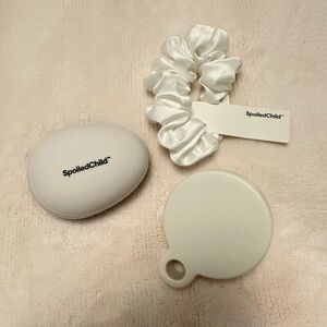 SpoiledChild pocket brush, scrunchie and Muji scalp massager Spoiled